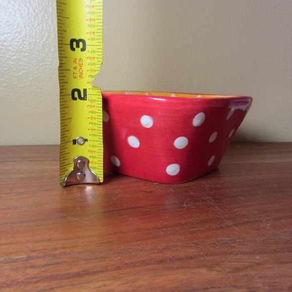 12 oz living art red carnival square bowl trinket dish (W5136) - Picture 3 of 7